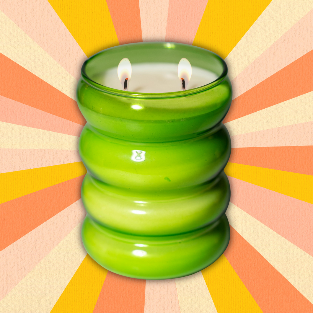 Wiggle Wicks Reusable Cocktail Glass Candle - Green